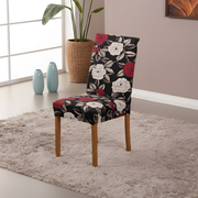 Capa para Cadeira de Jantar com Elástico Rosas Noir