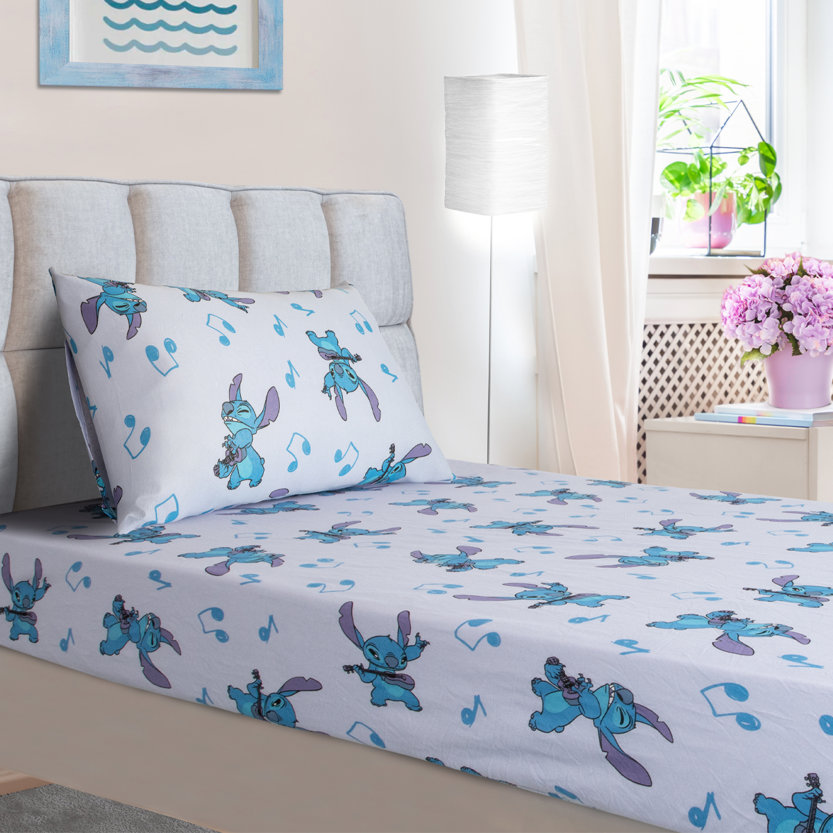Jogo de Lençol Solteiro 2 Peças Algodão Stitch Song